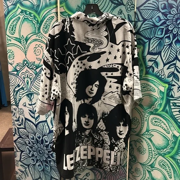 Led Zeppelin black white button down XXL - Picture 4 of 6